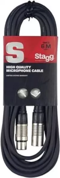         Cable de micrófono a mezclador Stagg SMC6 XLR (m) -XLR (f) de 6 metros de largo, negro      