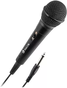         NGS Singer Fire - Micrófono Vocal Dinámico, Micrófono con Cable de 3 Metros, Conexión Jack 6