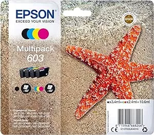         Epson Cartuchos de tinta 603 Starfish originales, paquete múltiple de 4 colores       