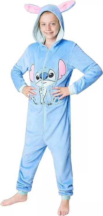         Disney Pijama de Una Pieza Niño Niña Forro Polar Stitch Winnie Pooh       