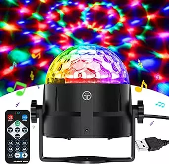         Gobikey Luces Discoteca LED, 7 Colores RGB Luz Discoteca con Sonido Activado, 4M Cable USB, 